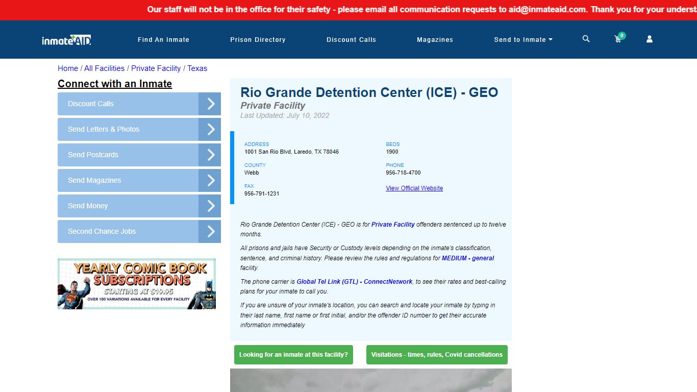 Rio Grande Detention Center (ICE) - GEO - Inmate Search ...